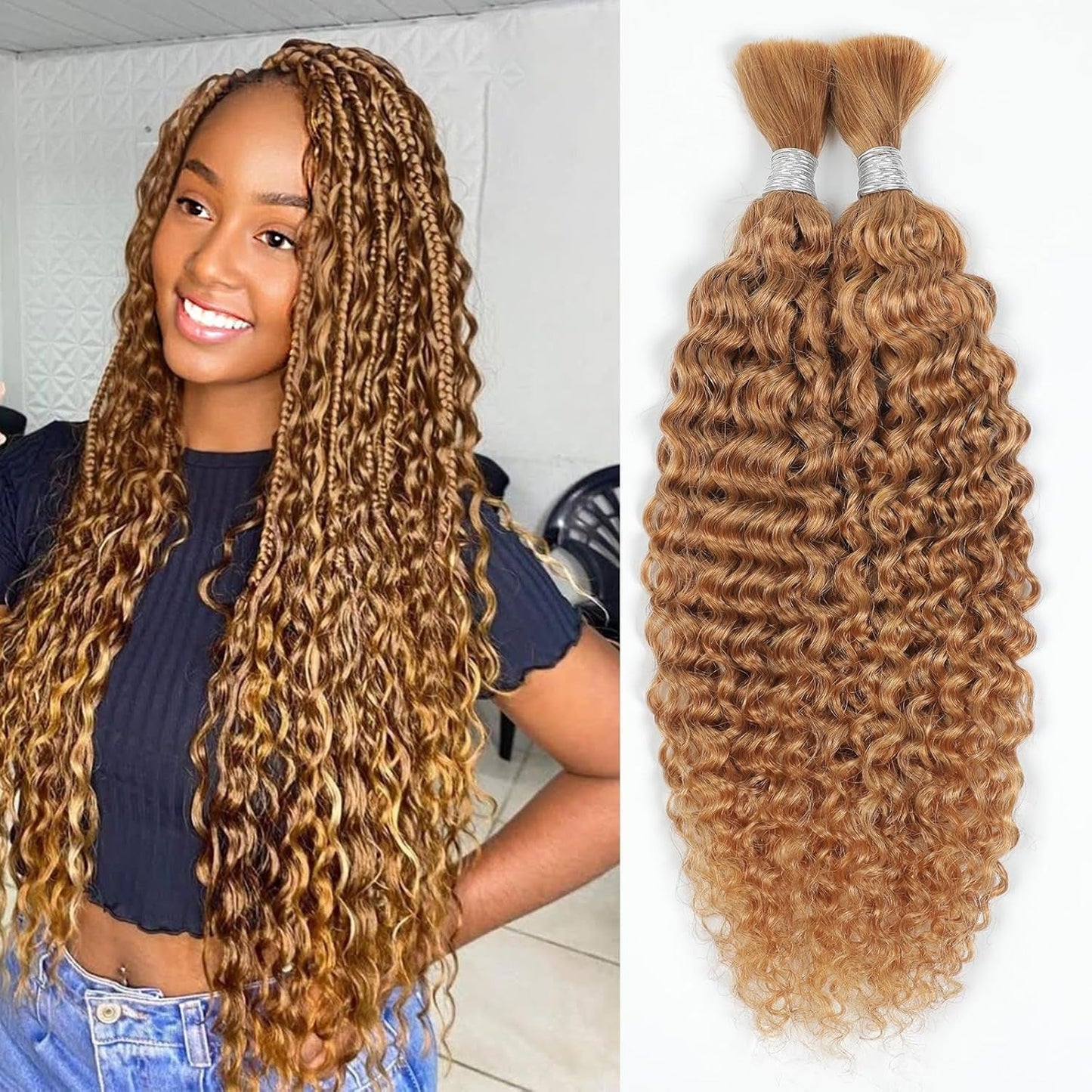 Water Wave Bulk 14 inches for Braiding 2Bundles