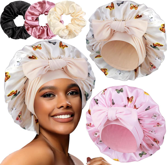 Large Satin Bonnets with Scrunchies 