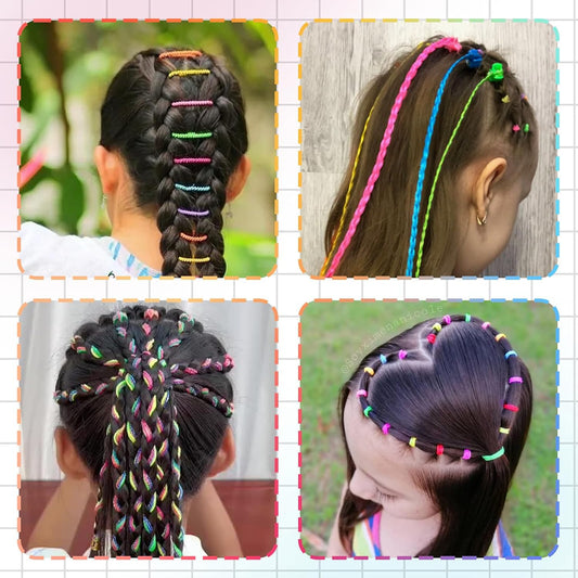 64 Pcs Rainbow Hair Wrap String 