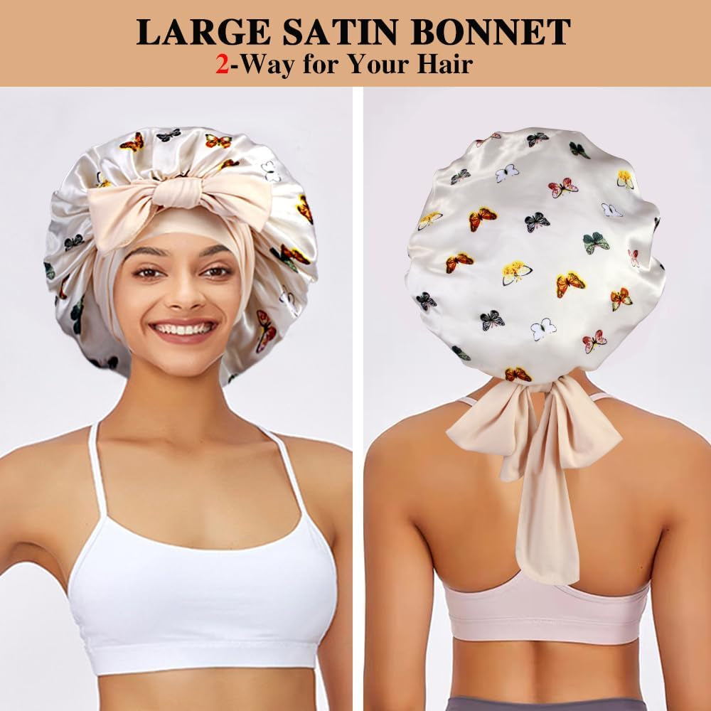 Large Satin Bonnets with Scrunchies 