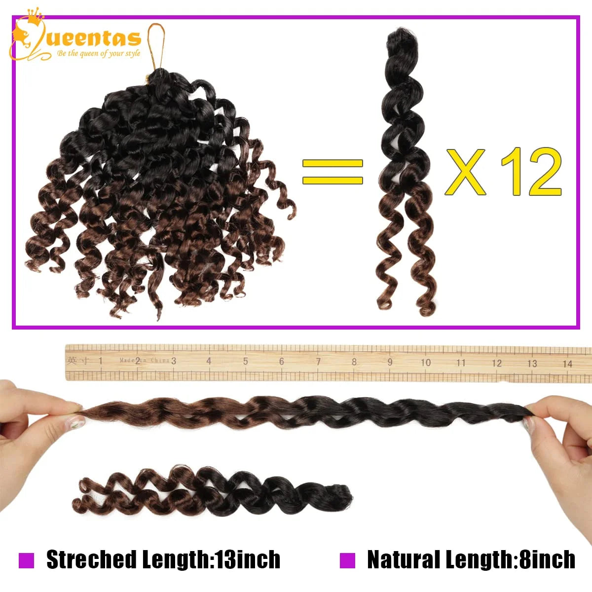 8' Passion Twist Crochet Hair 2 Packs 