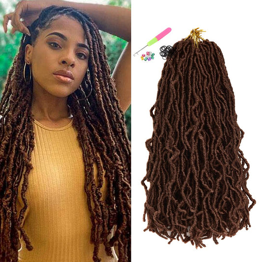 8 Packs ,18 Inch Pre Looped Goddess Locs Crochet Hair, Synthetic Braiding Hair Extensions