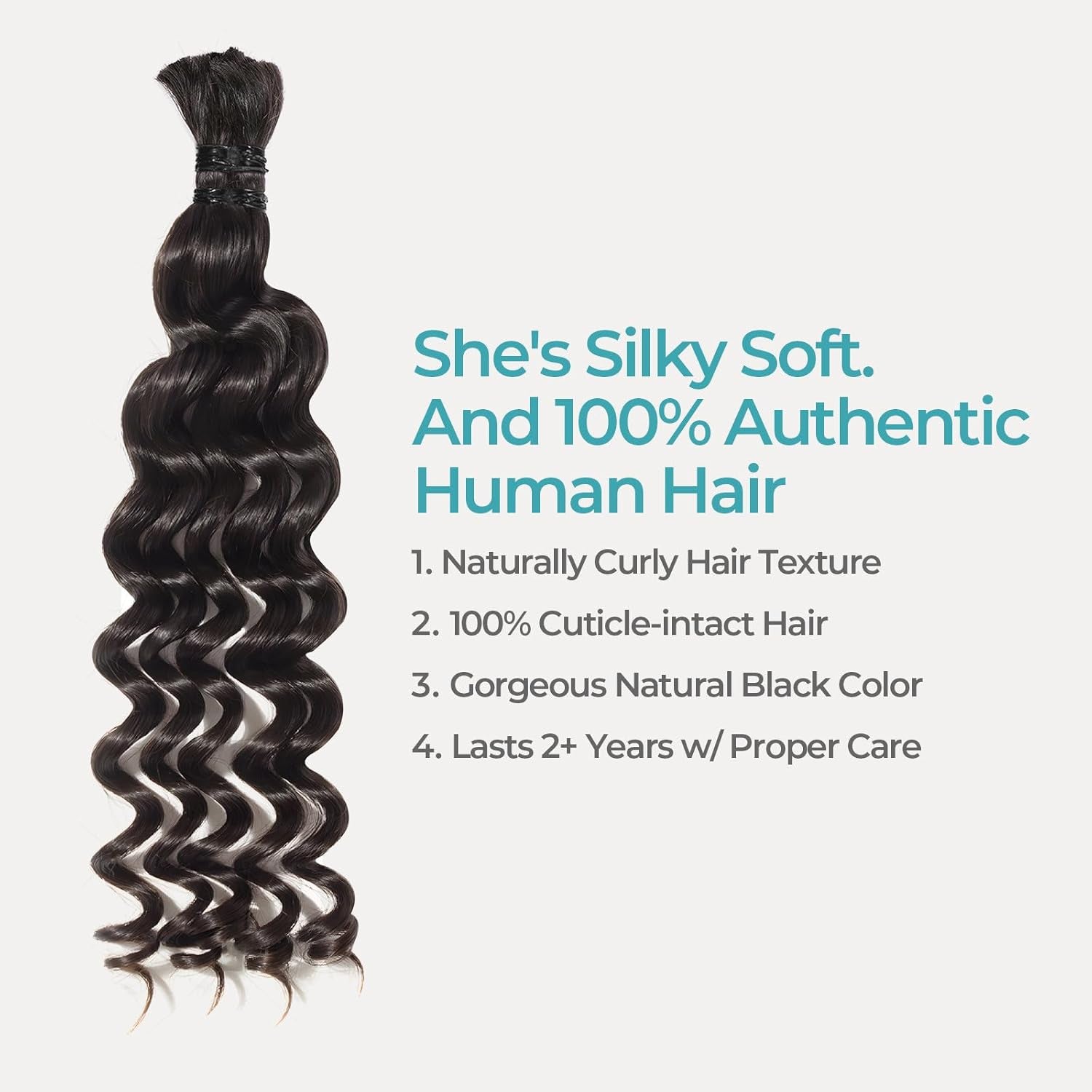 Burmese  Deep Wave Bulk Human Hair for Braiding 2 Bundles 